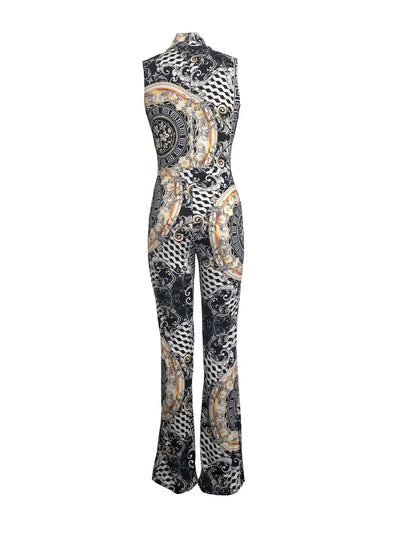 Strapless Floral Print Romper Boho Belted Wide-Leg Jumpsuit - Carvan Mart