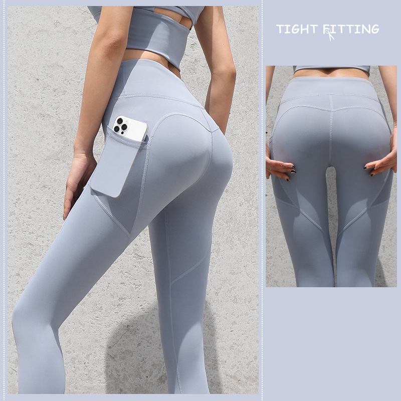 Women's Gym Sports Wear Seamless Leggings With Pockets High Waist Pants - Carvan Mart