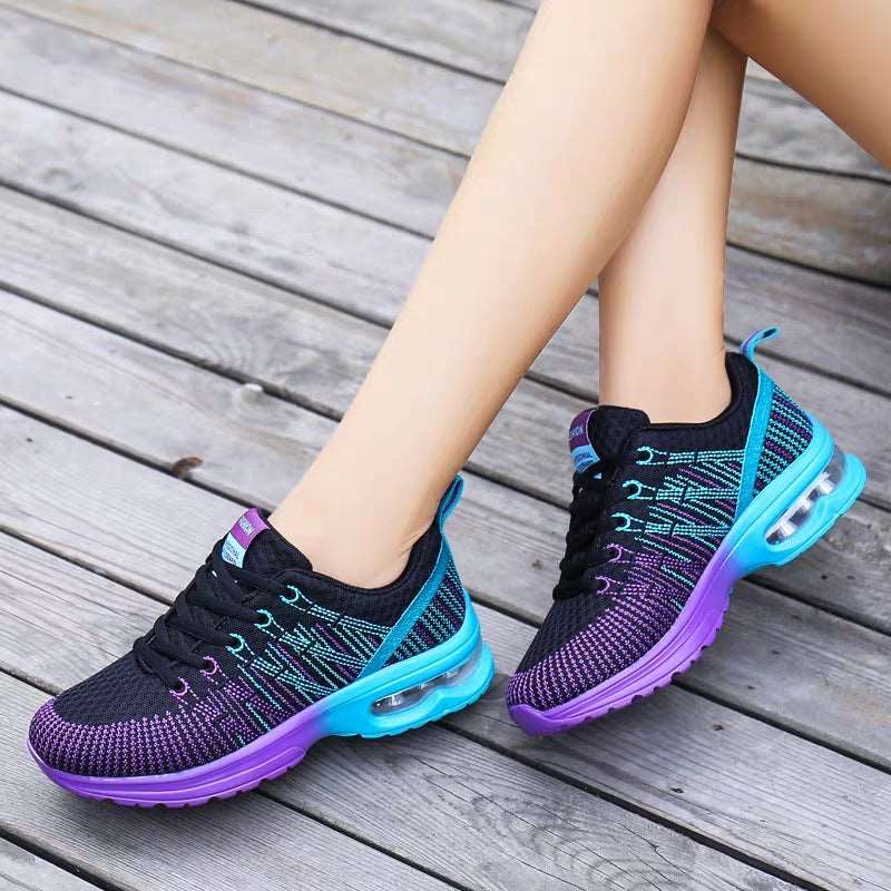Lightweight Women's Air Cushion Running Shoes - Breathable Fashion Sneakers for Active Lifestyle - Black - Women's Shoes - Carvan Mart