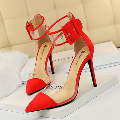 Transparent high heels - Red - High Heels - Carvan Mart