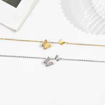 Gold Butterfly Anklet Single Chain - Carvan Mart