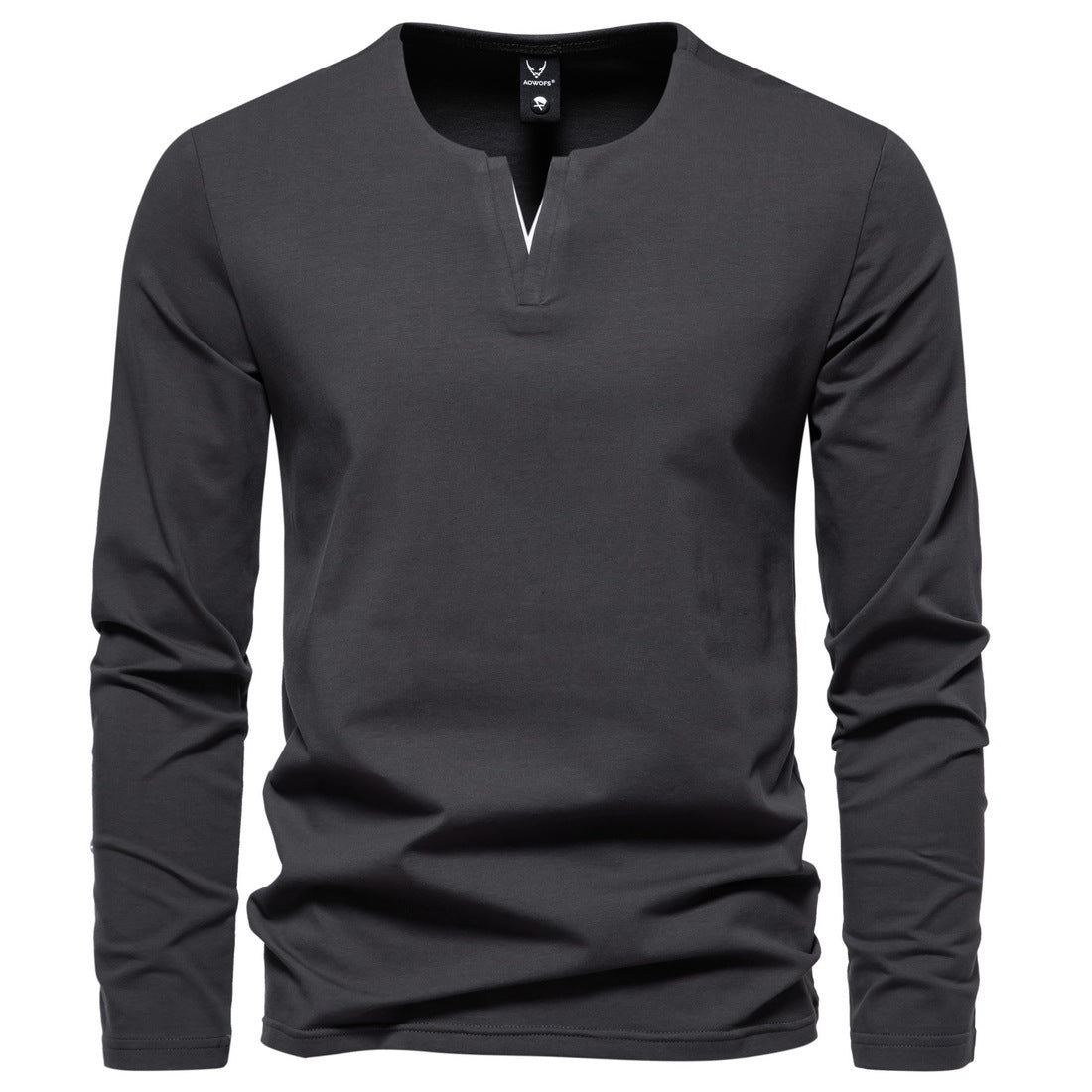 Men's V-neck Long Sleeve Bottoming T-shirt - Carvan Mart