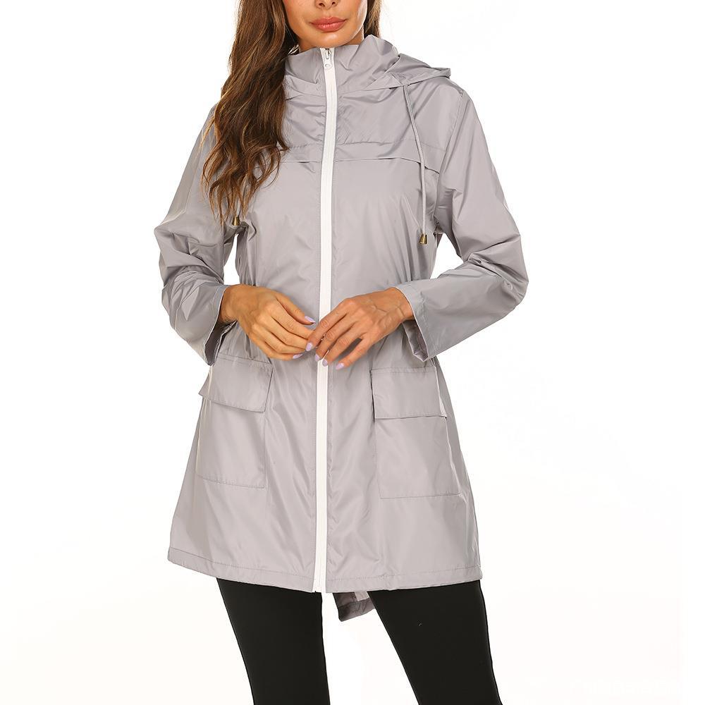 Women's Sports Wear Hooded Jacket - Grey - Women's Coats & Jackets - Carvan Mart