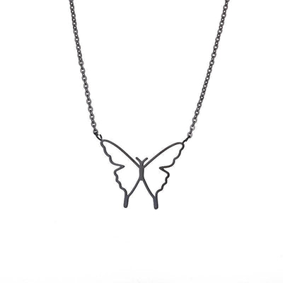 Women's Fashionable Elegant Hollow Butterfly Wings Pendant Necklace - Carvan Mart