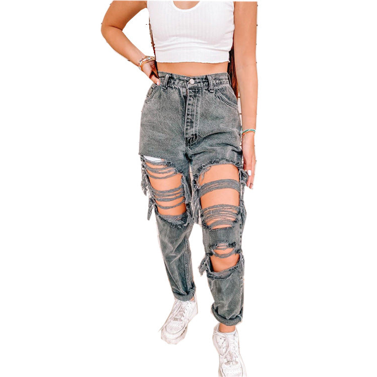 Ladies Jeans Ripped Holes Are Thinner Ladies Jeans Trousers Women Trousers - Carvan Mart