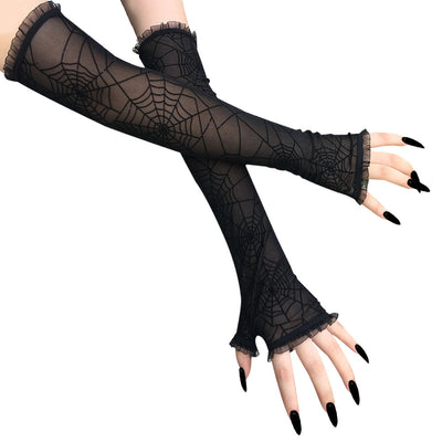 Spider web gloves halloween decoration - - Women Gloves & Mittens - Carvan Mart