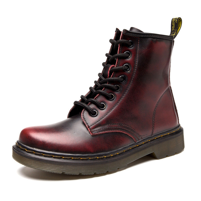 SMOOTH LEATHER LACE UP Martens Boots - Rub red - Women's Shoes - Carvan Mart