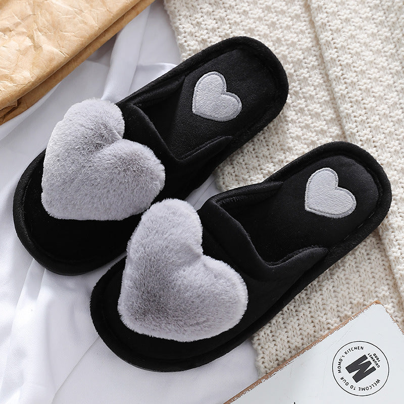 Cute Love Fluffy Slipper Home Slippers - Carvan Mart