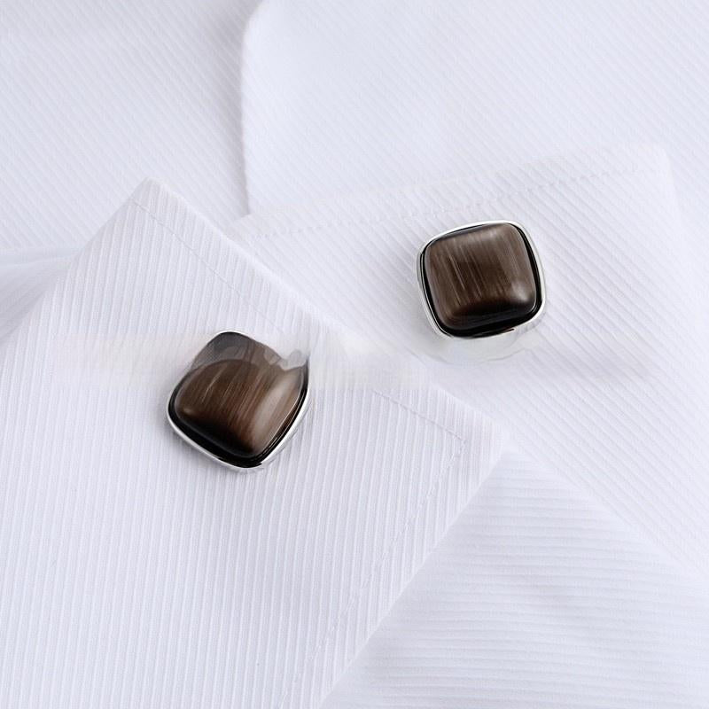 Men's High-end Opal Cufflinks Business Shirt French Cufflink Ornament - - Men's Jewelry - Carvan Mart
