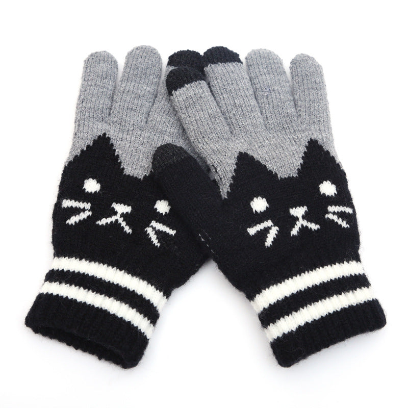 Couple knitted gloves touch screen gloves - Carvan Mart