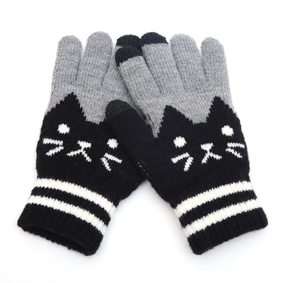 Couple knitted gloves touch screen gloves - Black B - Women Gloves & Mittens - Carvan Mart