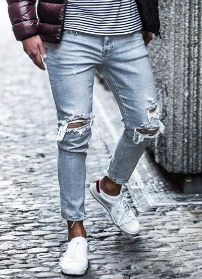 New Ripped Skinny Jeans mens Streetwear - - Men's Jeans - Carvan Mart