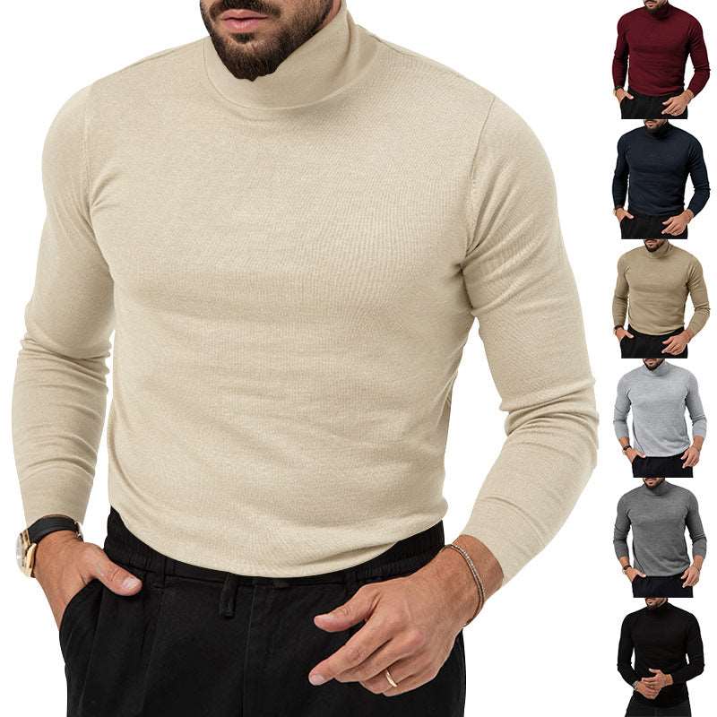 Autumn And Winter New High-elastic Turtleneck Knitted Cashmere Sweater Thickened Young Men's Warm Undercoat - Carvan Mart Ltd