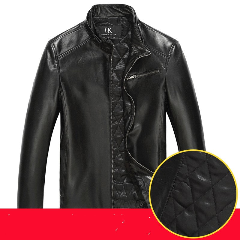 Men's leather leather jacket - - Genuine Leather - Carvan Mart