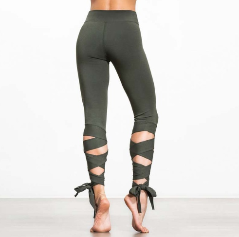 Yoga Sports Tight Leggings for Women - Ballet Bandage Fitness and Dance Pants - Army green - Leggings - Carvan Mart