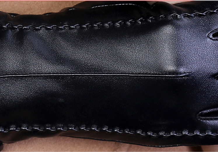 Fashionable Ladies Thick Warm Leather Gloves - Carvan Mart