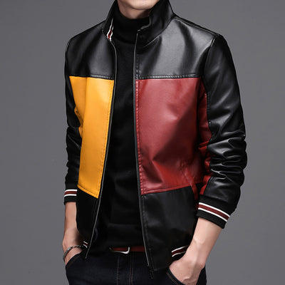 Leather men's casual jacket - Carvan Mart