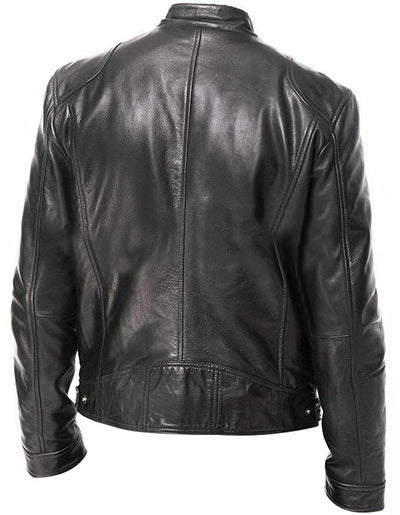 PU Leather Jacket Slim Leather Jacket - Carvan Mart