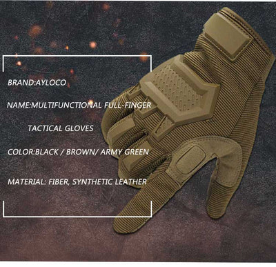 Touch Screen Tactical Gloves Men Army Sports Military Special Forces Full Finger Gloves Antiskid Motocycle Bicycle Gym Gloves - Carvan Mart