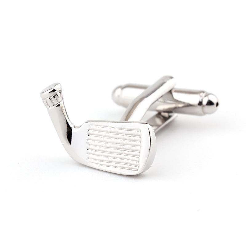 Golf Racket Shape Plain Metal French Shirt Men's Cufflinks - Carvan Mart