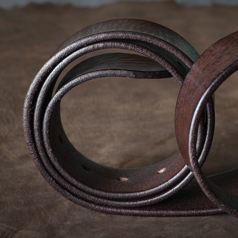 First Layer Cowhide Handmade Belt Men's Pin Buckle Belt - Carvan Mart