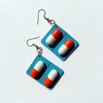 Capsule pills funny funny earrings - Carvan Mart