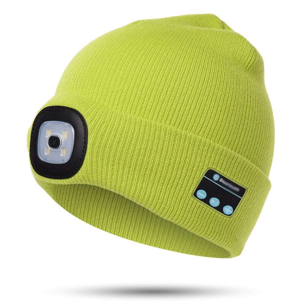 Bluetooth LED Hat Wireless Smart Headset Headphone - Fluorescent yellow - Women's Hats & Caps - Carvan Mart