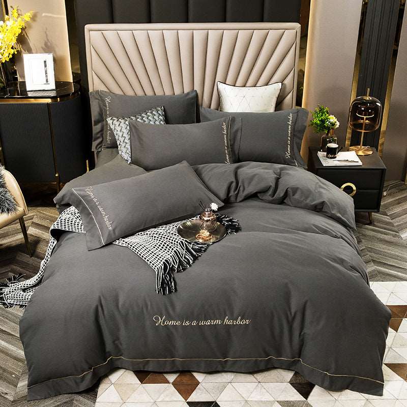 Brushed bedding - Dark Grey - Bedding Sets - Carvan Mart