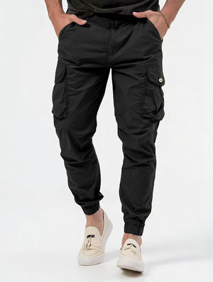 Men's Three-dimensional Bag Woven Cargo Pants - Stylish Trousers with Zipper Decoration - Black - Men's Pants - Carvan Mart