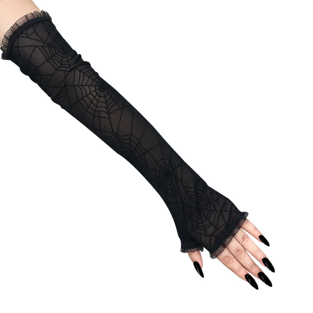 Spider web gloves halloween decoration - Carvan Mart