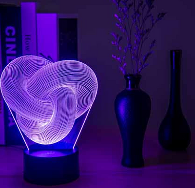 Twist Abstract LED 3D Night Light Touch Colorful Acrylic 3D Table Lamp Decoration Lighting Baby Sleeping Mood Lamp Best Gift - - Led Lighting - Carvan Mart