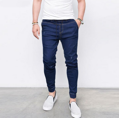 Men's Slim Fit Jogger Jeans - Stretch Denim Pants for Casual Wear - Blue - Men's Jeans - Carvan Mart