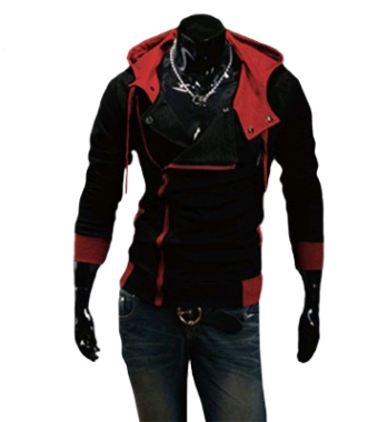 Athletic Hooded Jacket Men's Assassin's Creed Hoodie - Black red - Men's Hoodies & Sweatshirts - Carvan Mart