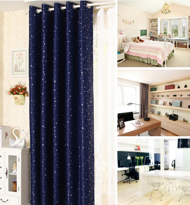 Star print perforated finished curtain - Carvan Mart