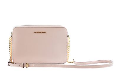 Michael Kors Jet Set Large East West Saffiano Leather Crossbody Bag Handbag (Powder Blush) - - - Michael Kors