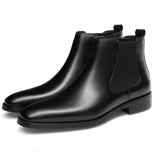 British Square Head Carved Ankle Boots - - Men's Boots - Carvan Mart