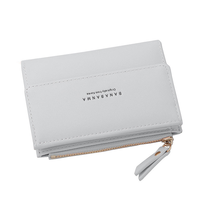 Women's Wallet Short Two-fold Wallet - Grey - Women's Wallet - Carvan Mart