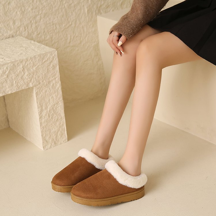 Women Winter Shoes Round Head Leisure Slip-on Plus Size Cotton Shoes - Carvan Mart