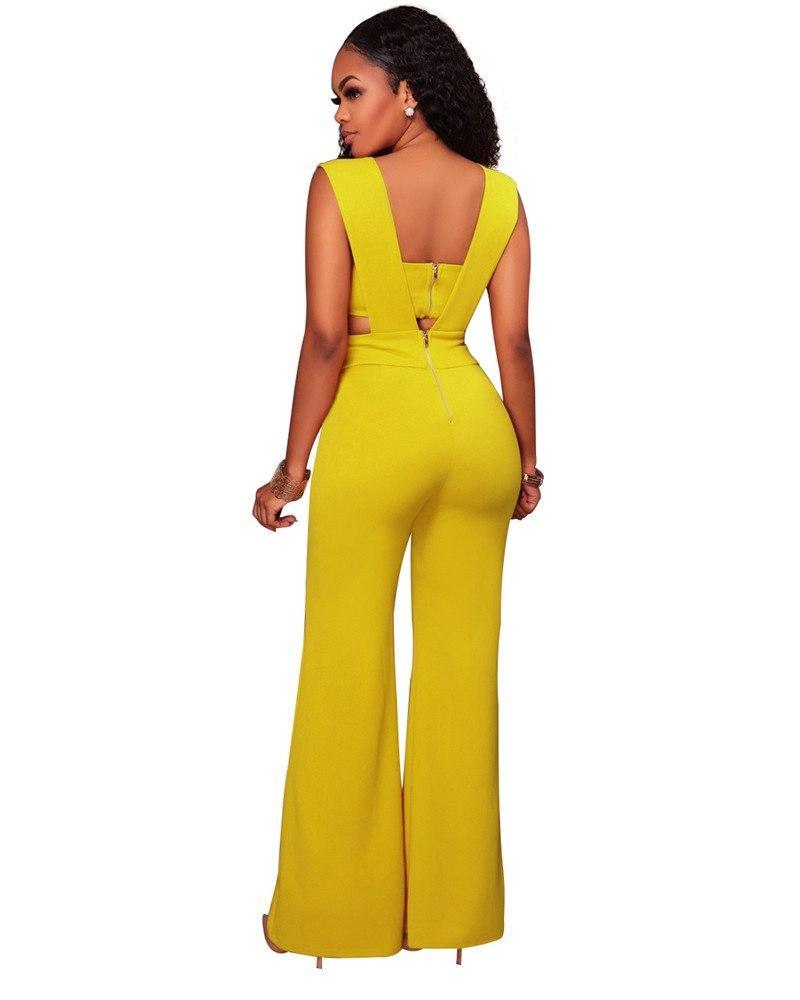 Wrap-Front Bandage Jumpsuit Dress - - Jumpsuits & Rompers - Carvan Mart