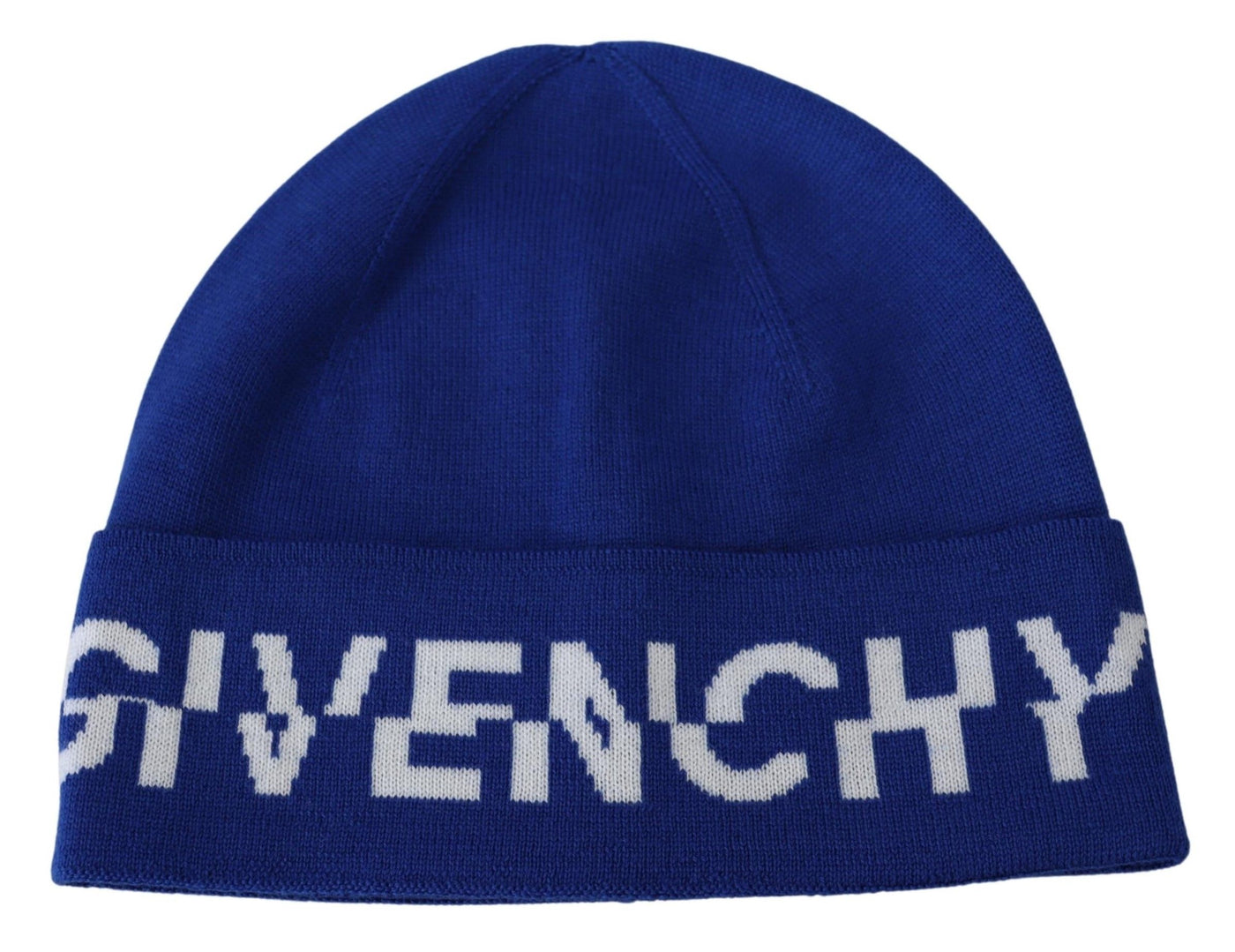 Givenchy Chic Unisex Cobalt Wool Beanie with Logo Detail - - - Givenchy