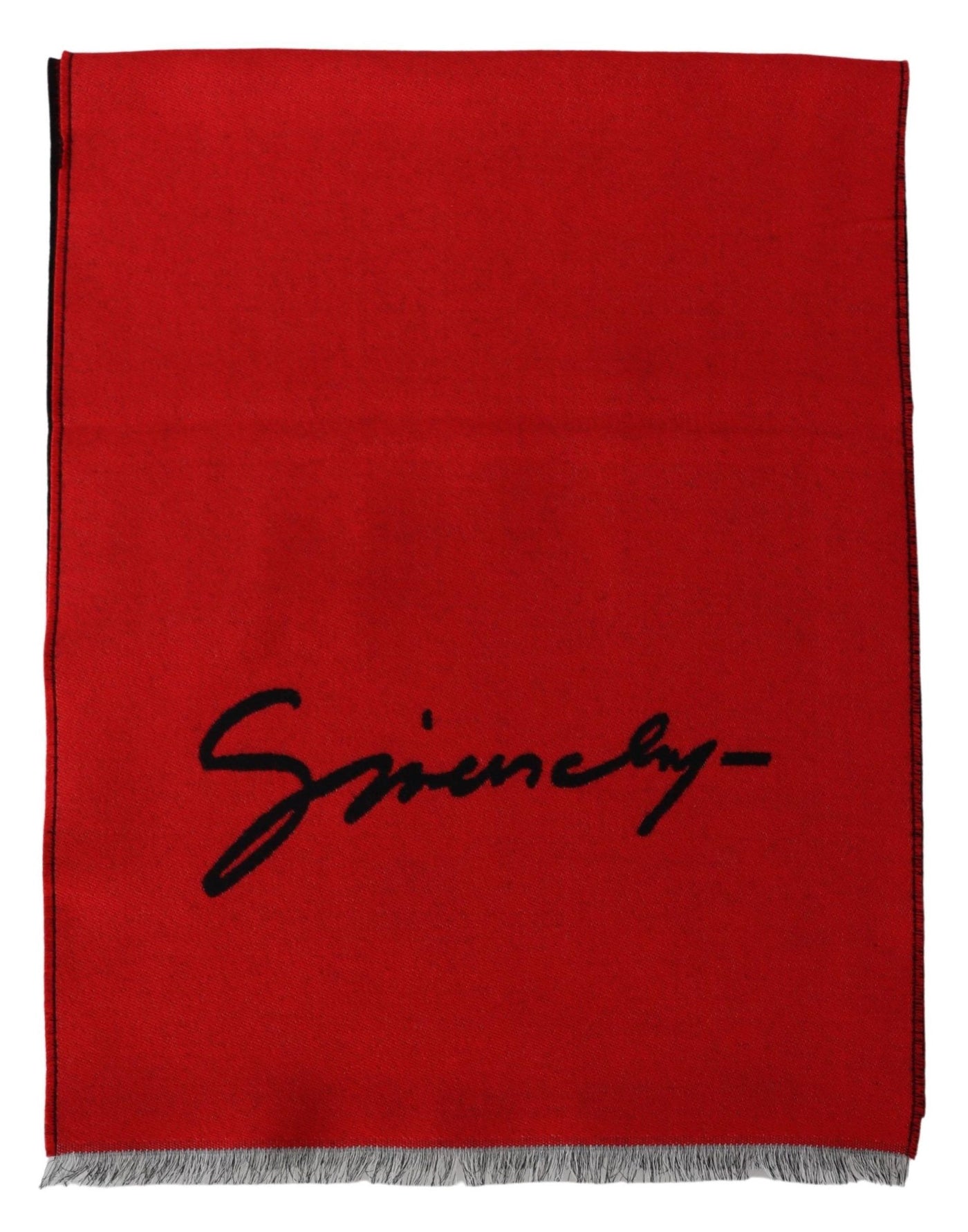 Givenchy Elegant Red Wool Blend Unisex Scarf - - - Givenchy