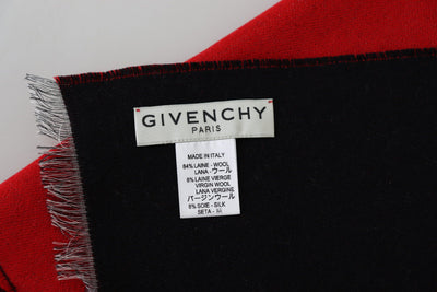 Givenchy Elegant Red Wool Blend Unisex Scarf - - - Givenchy