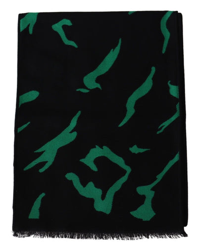 Givenchy Elegant Wool Silk Black Unisex Scarf - - - Givenchy