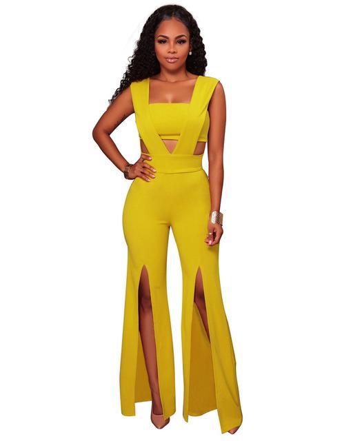 Wrap-Front Bandage Jumpsuit Dress - Carvan Mart