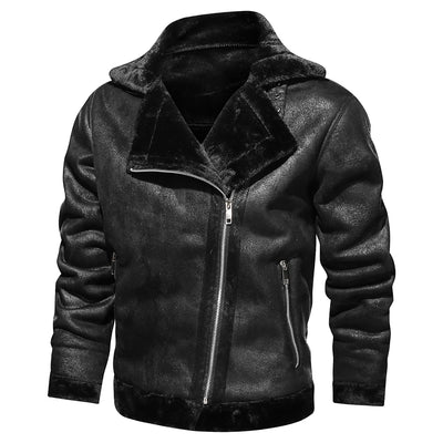 Retro Men Winter Suede Leather Jacket - Carvan Mart