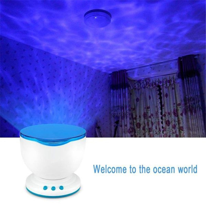 Ocean Wave Projector LED Night Light Remote Control TF Cards Music Player Speaker Aurora Projection - - Led Lighting - Carvan Mart