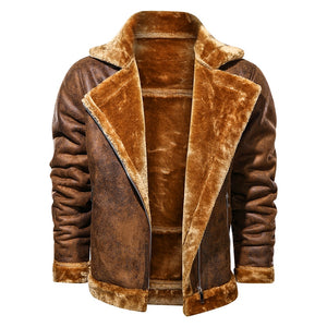 Retro Men Winter Suede Leather Jacket - Carvan Mart