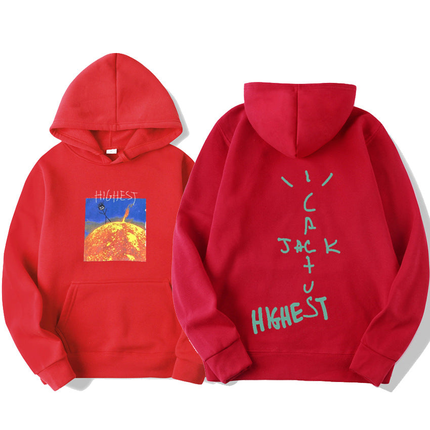 Hoodie print hoodie - Red - Men's Hoodies & Sweatshirts - Carvan Mart