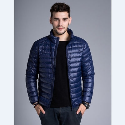 Winter Jacket for Men Jackets Duck Down Coat Outerwear Parka - Navy - Men's Jackets & Coats - Carvan Mart