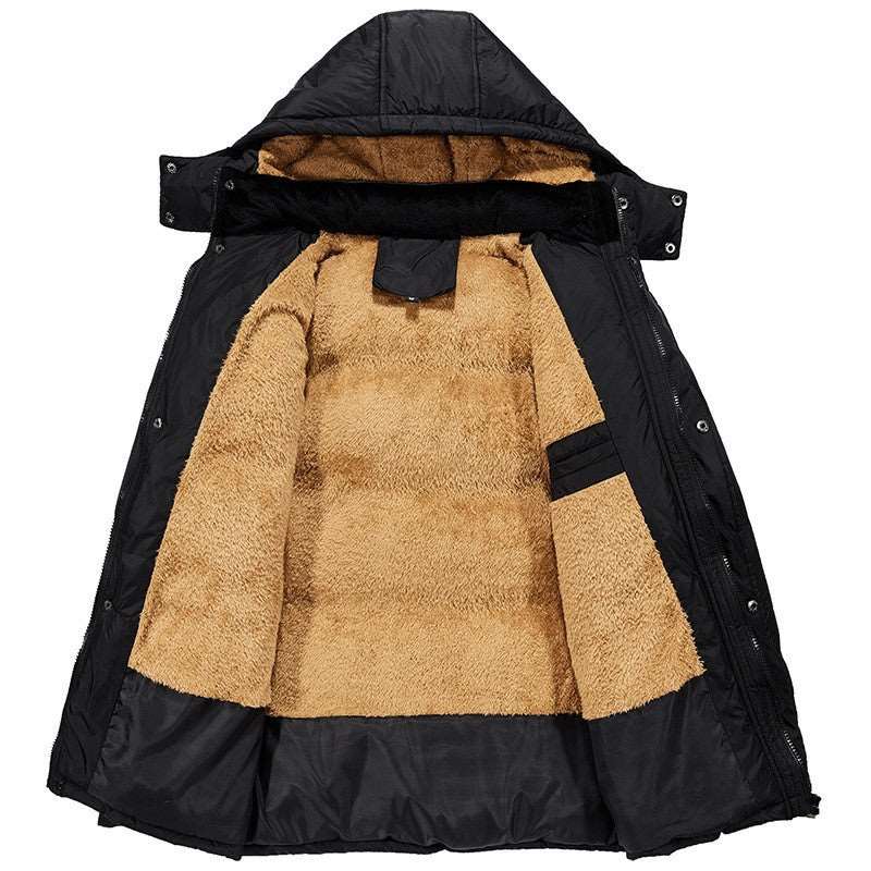 Men's Jacket Hooded Velvet Padded Jacket - Carvan Mart